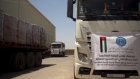 وصول 35 شاحنة مساعدات أردنية إلى غزة