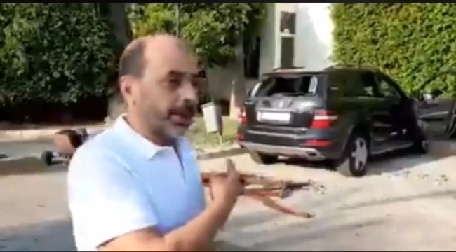 تكسير مركبة أردني في لبنان (فيديو)