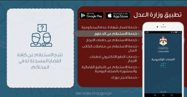 الخدمات_الاكترونية ‎تطبيق وزارة العدل