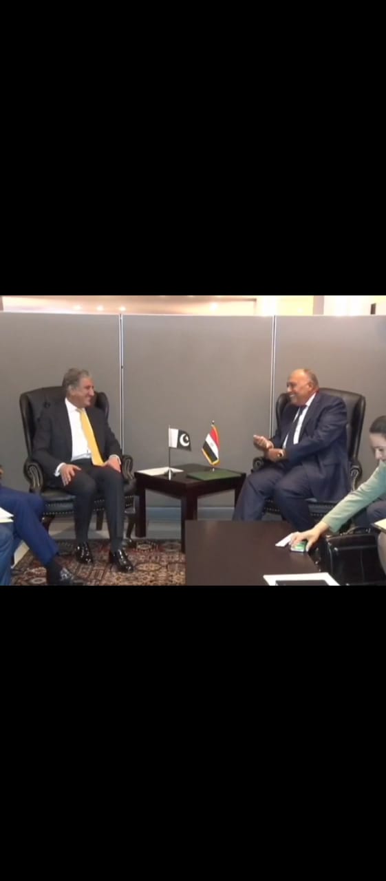 وزيرا خارجية مصر و باكستان  يلتقيان على هامش اجتماعات  الجمعية العامة للأمم المتحدة