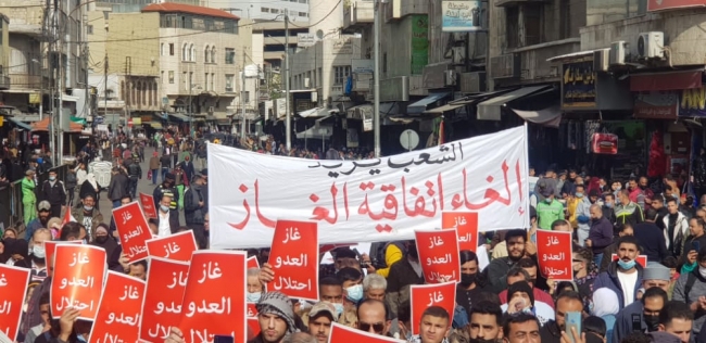 مسيرة حاشدة لإسقاط اتفاقية الغاز مع كيان الاحتلال - صور