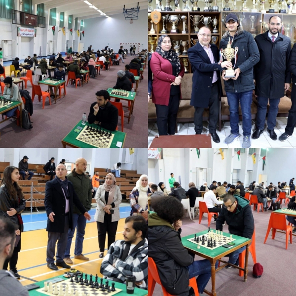 تتويج الفائزين ببطولة الجامعة الأردنية الأولى للشطرنج