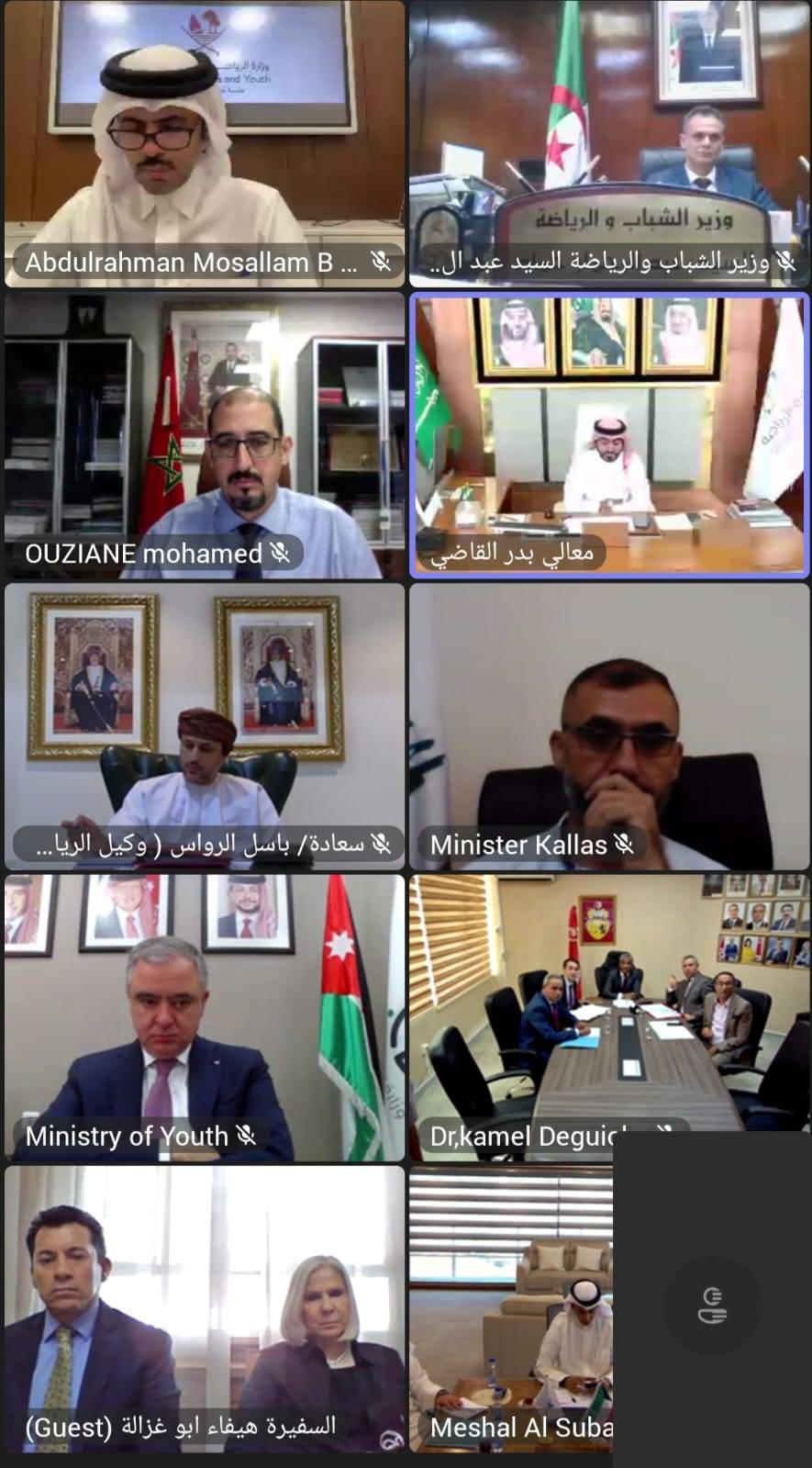 النابلسي يشارك في اجتماع مجلس وزراء الشباب والرياضة العرب