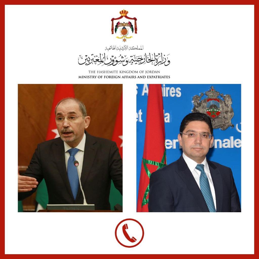 وزير الخارجية يتلقى اتصالاً هاتفياً من نظيره المغربي