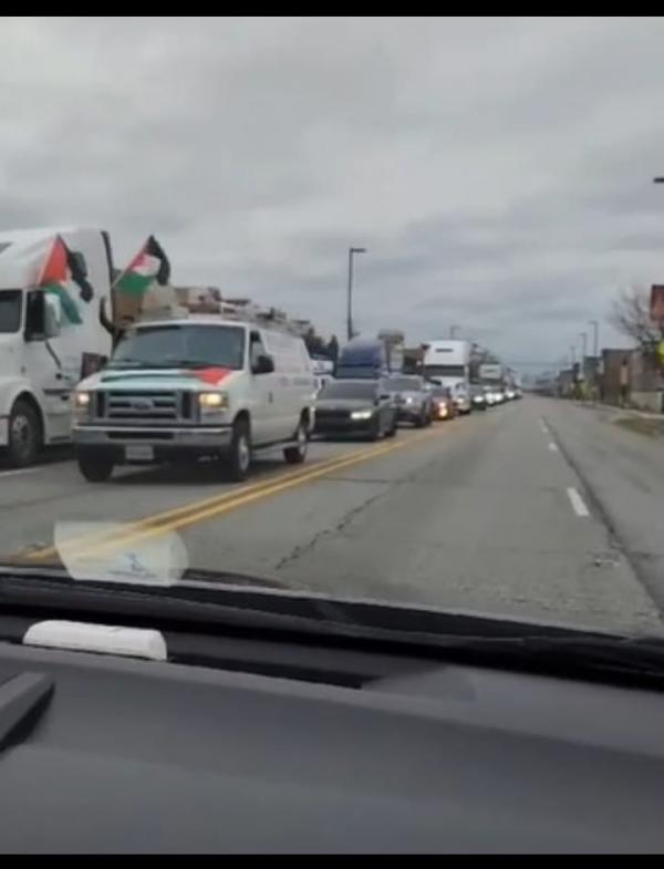 مسيرة شاحنات في أمريكا تأييدا لفلسطين