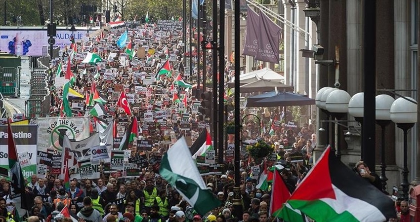 لندن.. أكثر من نصف مليون يتظاهرون في اليوم العالمي لنصرة غزة
