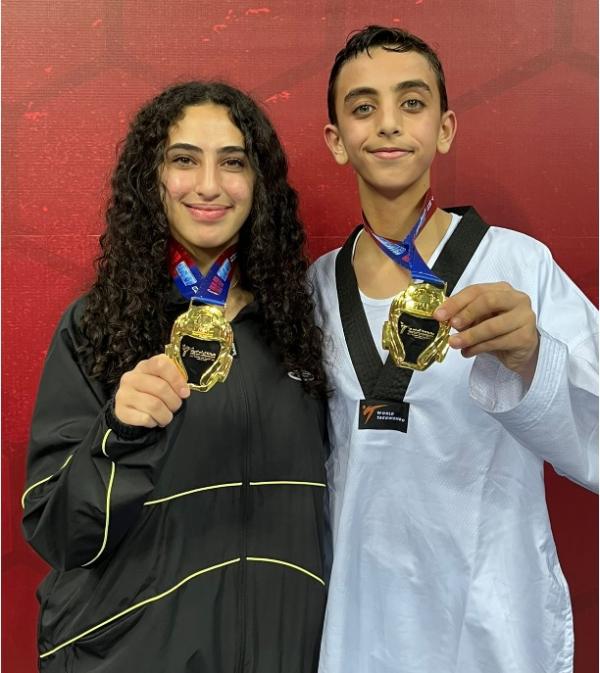 الشقيقان الدهامشة يفوزان بلقب بطل العرب للتايكواندو