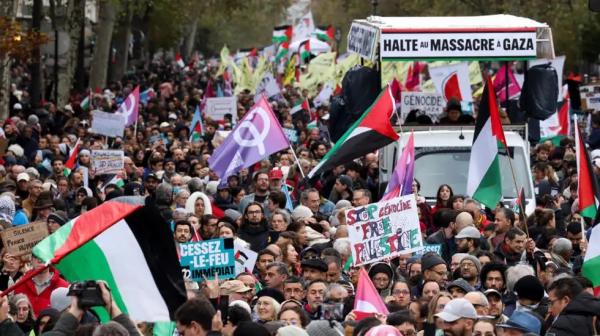 نيويورك .. مظاهرات تطالب بايدن بوقف العدوان الإسرائيلي على غزة