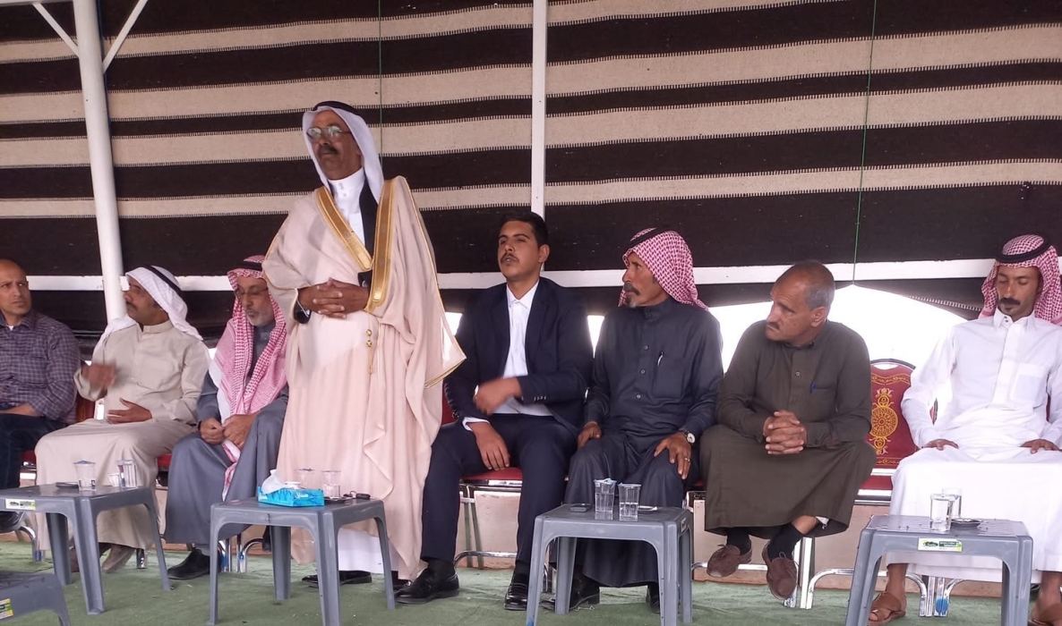 الشيخ علي المسامره بني عطيه يقود جاهه الى عشيرة الكعابنه لخطوبة الشاب محمد عطالله بني عطيه