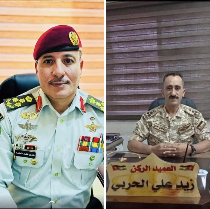 الإعلامي محمد الكعابنه يهنئ أبناء العمومه العميد زيد الحربي والعميد خلدون الشتيوي بتعيينهم قادة الويه في الجيش العربي