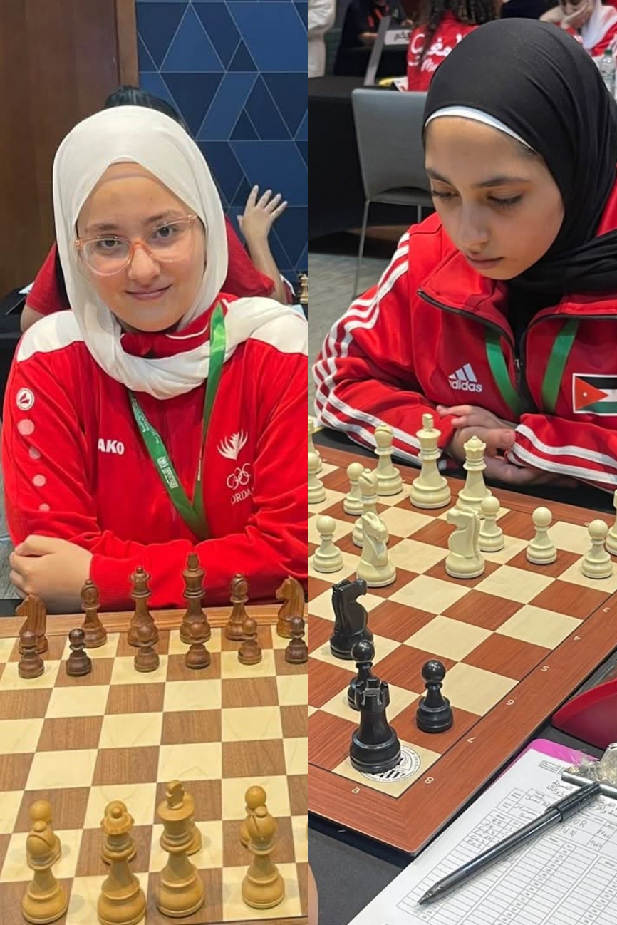 ربى القضاة وجود أحمد تحجزان الذهب للأردن قبل الجولة الأخيرة من بطولة العرب للشطرنج في المغرب