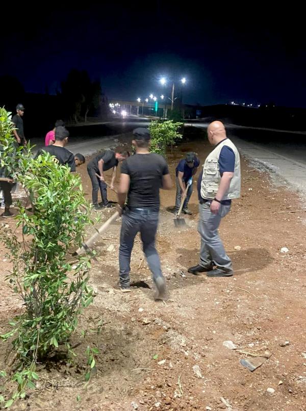 انتهاء المرحلة الثانية من مشروع تشجير وتزيين طريق حدود جابر