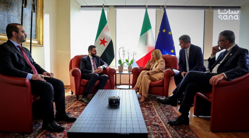 الرئيس الشرع يجتمع مع رئيسة وزراء إيطاليا في مقر البعثة الإيطالية بنيويورك