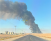 حريق كبير وتصاعد اعمدة الدخان في الضليل  صور