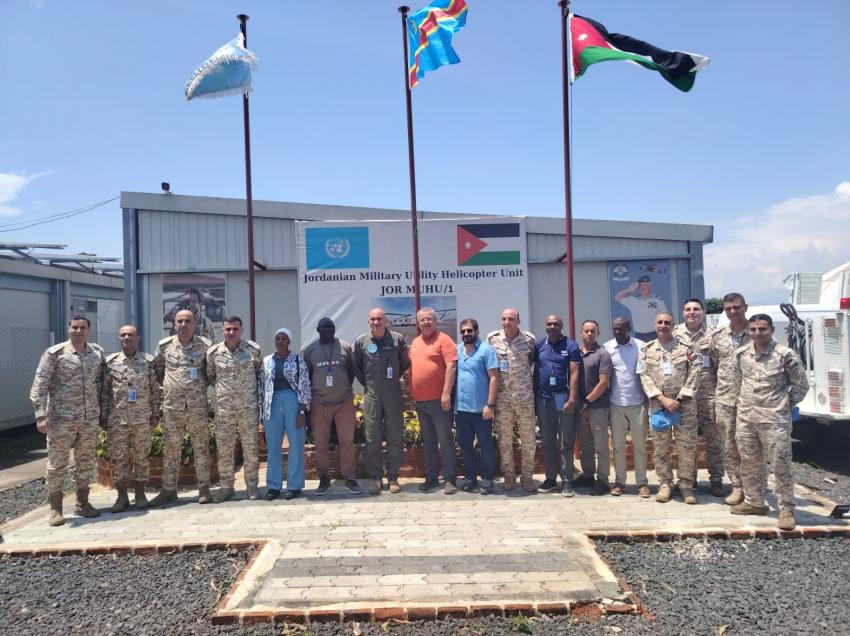 وحدة الطائرات العمودية الأردنية في الكونغو تجتاز تفتيش الجاهزية