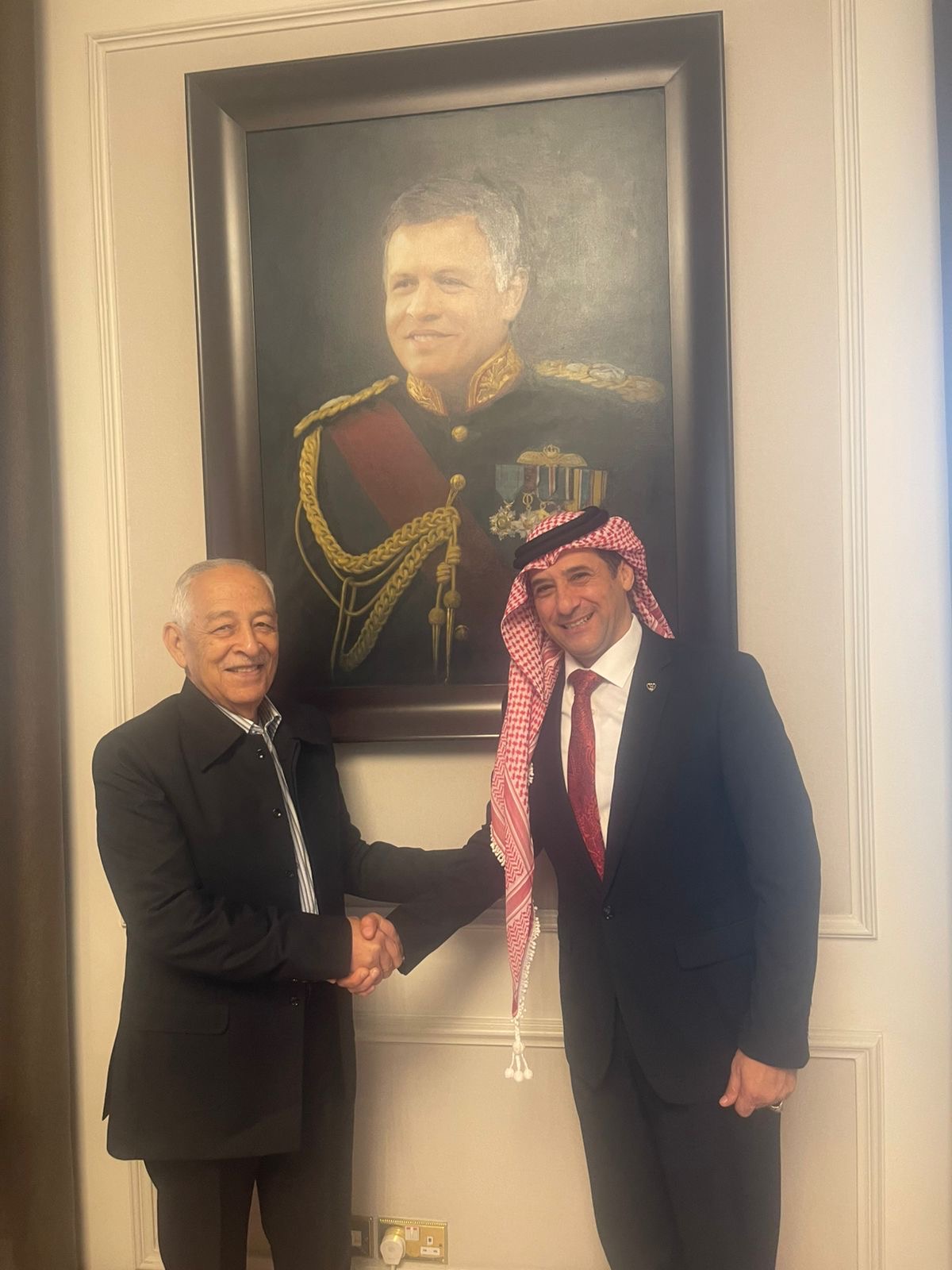 رسالة شكر وتقدير لمعالي رئيس الديوان الملكي الهاشمي العامر يوسف العيسوي.