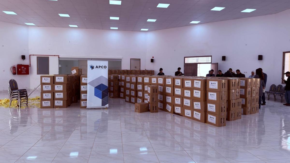 توزيع 1100 طرد غذائي رمضاني من شركة العطارات للطاقة في منطقة أم الرصاص