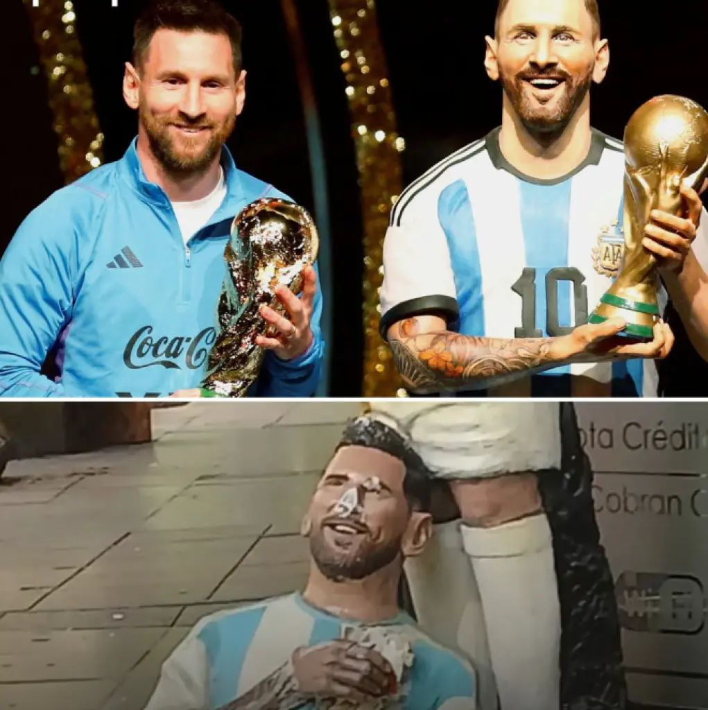 تخريب تمثال الأسطورة ميسي في الأرجنتين