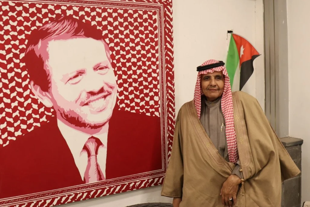الشيخ  فرج الاحيوات  يبرق  إلى جلالة  الملك وولي العهد بعيد الاستقلال الثمانين
