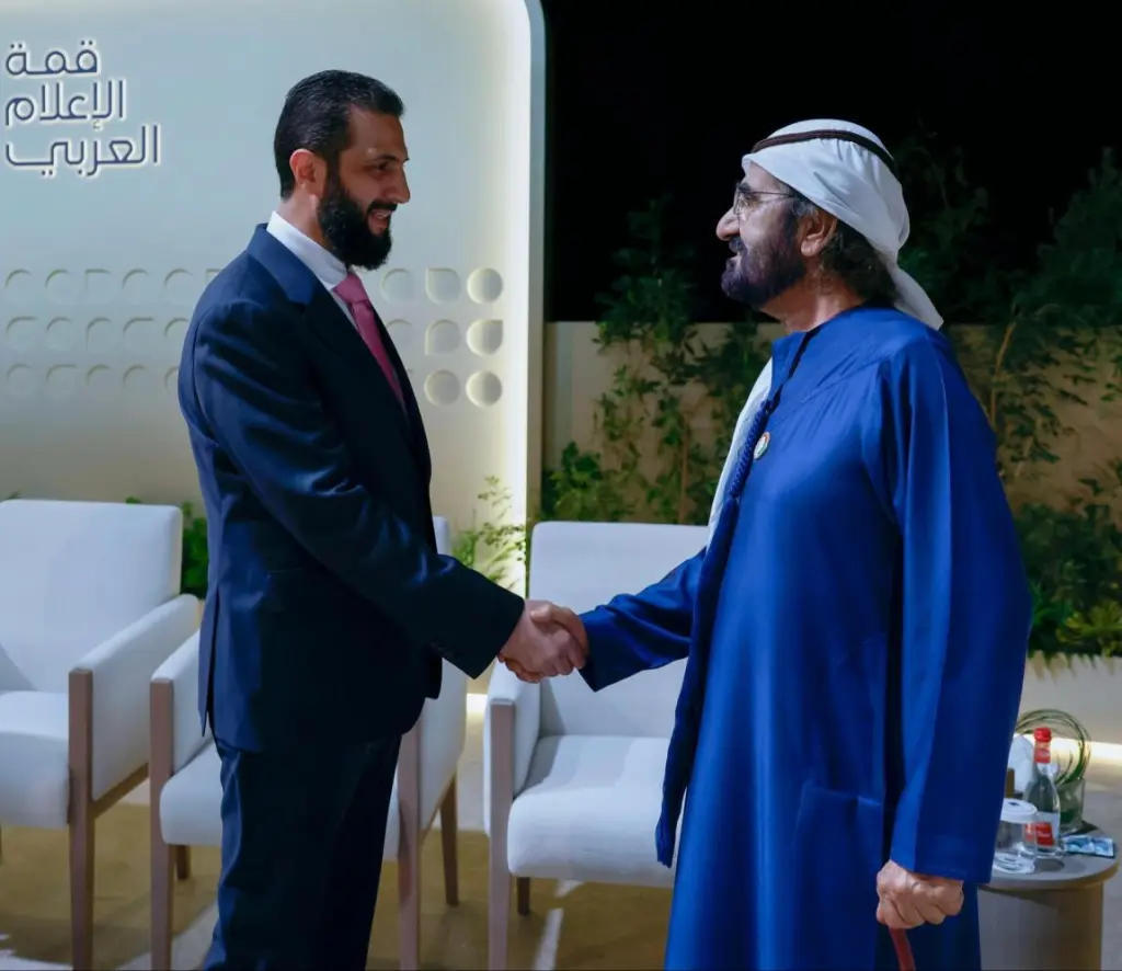 محمد بن راشد للشرع : علاقتنا بسوريا اخوه ومحبة