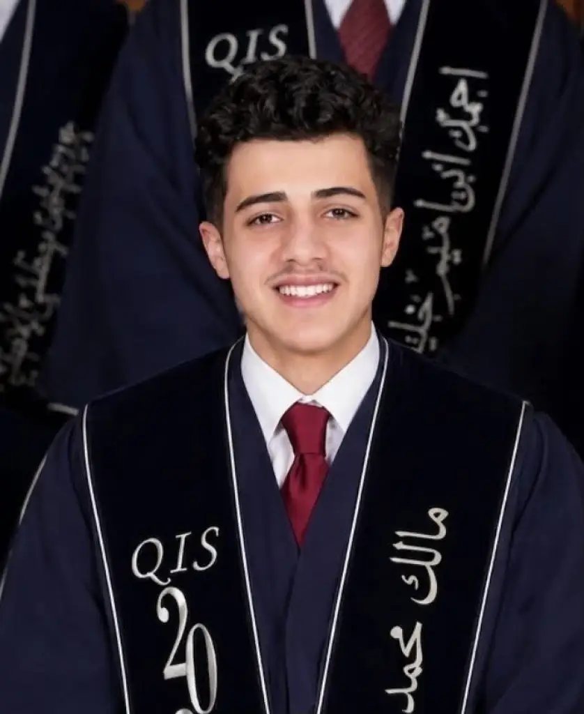 تهنئة بالنجاح للطالب مالك محمد حسن الحنيطي