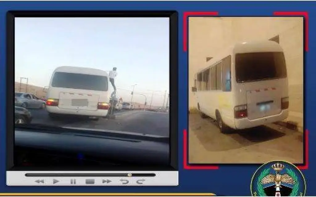 بالفيديو ...ضبط باص عمومي يرتكب مخالفة