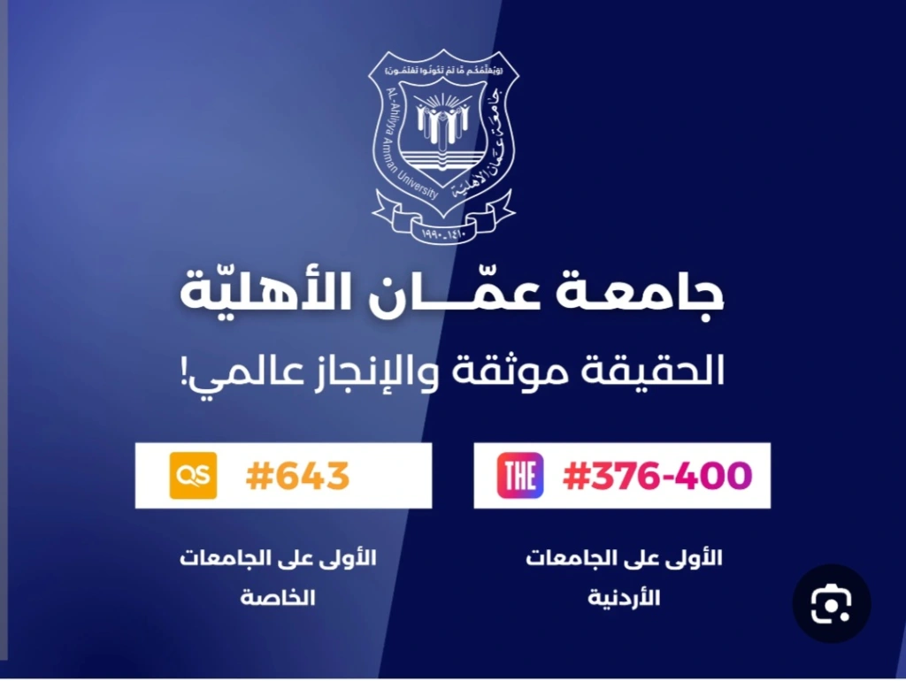 جامعة عمان الأهلية: منارة علمية أردنية تحلق في سماء العالمية