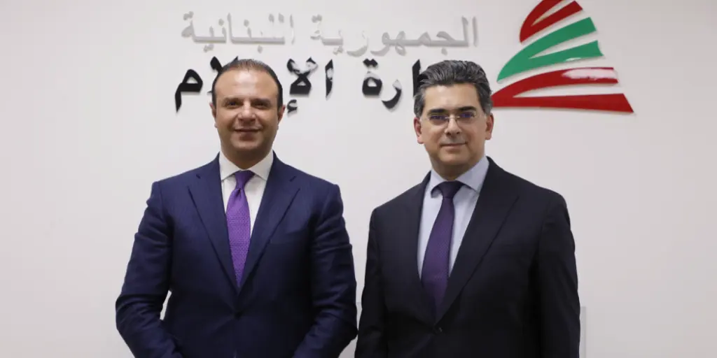 وزير الاعلام البناني الدكتور بول مرقص يستقبل  رجل الاعمال الأردني رامي المناصير،