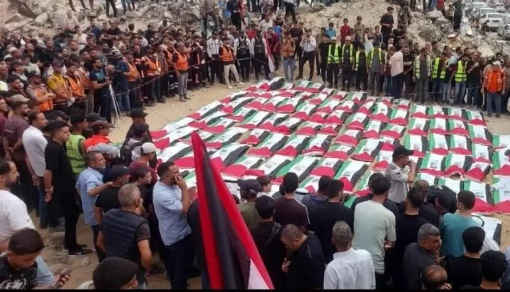 تشييع رفات 105 شهداء في غزة معظمهم نساء وأطفال