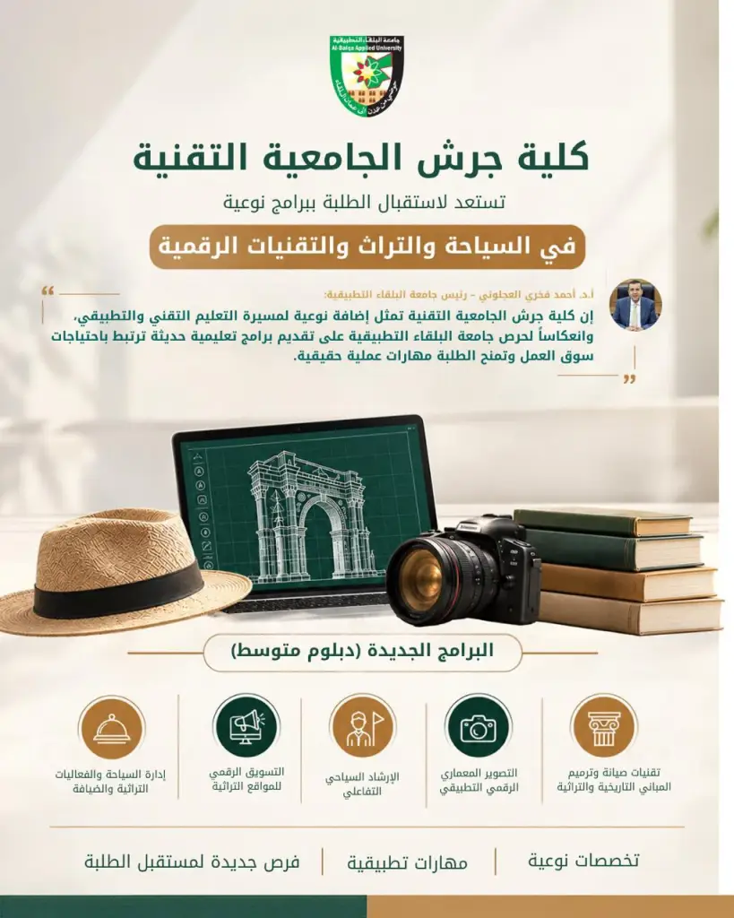 كلية جرش الجامعية التقنية تستعد لاستقبال الطلبة