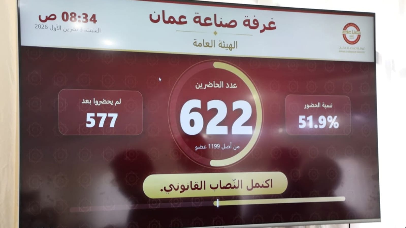 بدء الاقتراع في انتخابات صناعة عمان بعد إكتمال النصاب القانوني