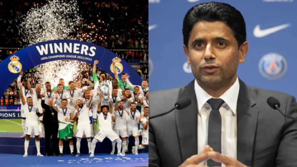 الخليفي يستفز نادي ريال مدريد بعد احتفاله بلقب دوري الأبطال
